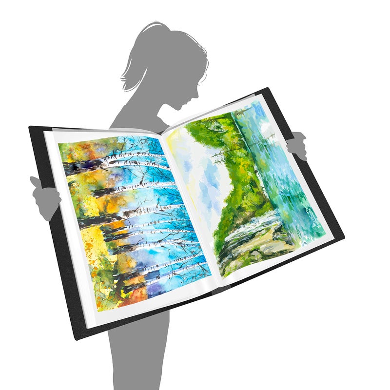 Vantasii Presentation Book 40 Clear Pockets Sleeves Protectors Art Portfolio Clear Book for Artwork, Report Sheet, Letter (Can Accommodate 19.1 X 13.3inch) - Image 5